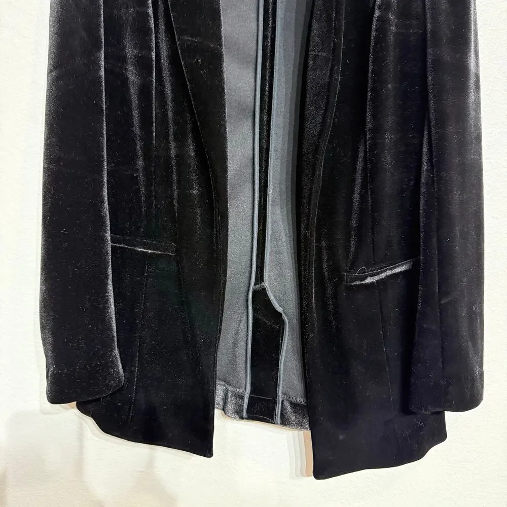 Nordstrom Leith Black Velour Blazer Sz XS
